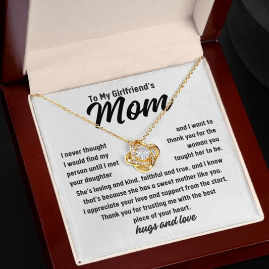 To My Girlfriend's Mom Thank You Love Knot Necklace