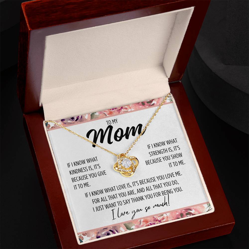 To My Mom "If I know..." Love Knot Necklace