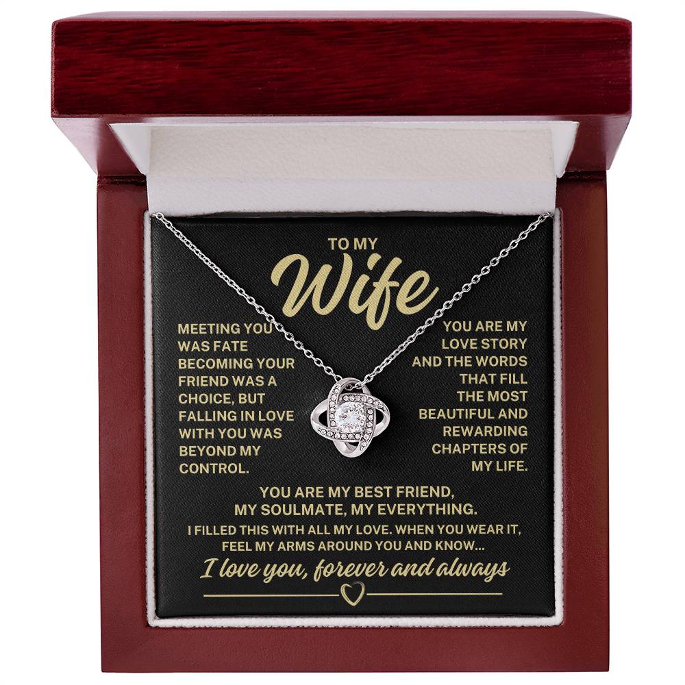 To My Wife "Meeting you was fate..." Love Knot Necklace