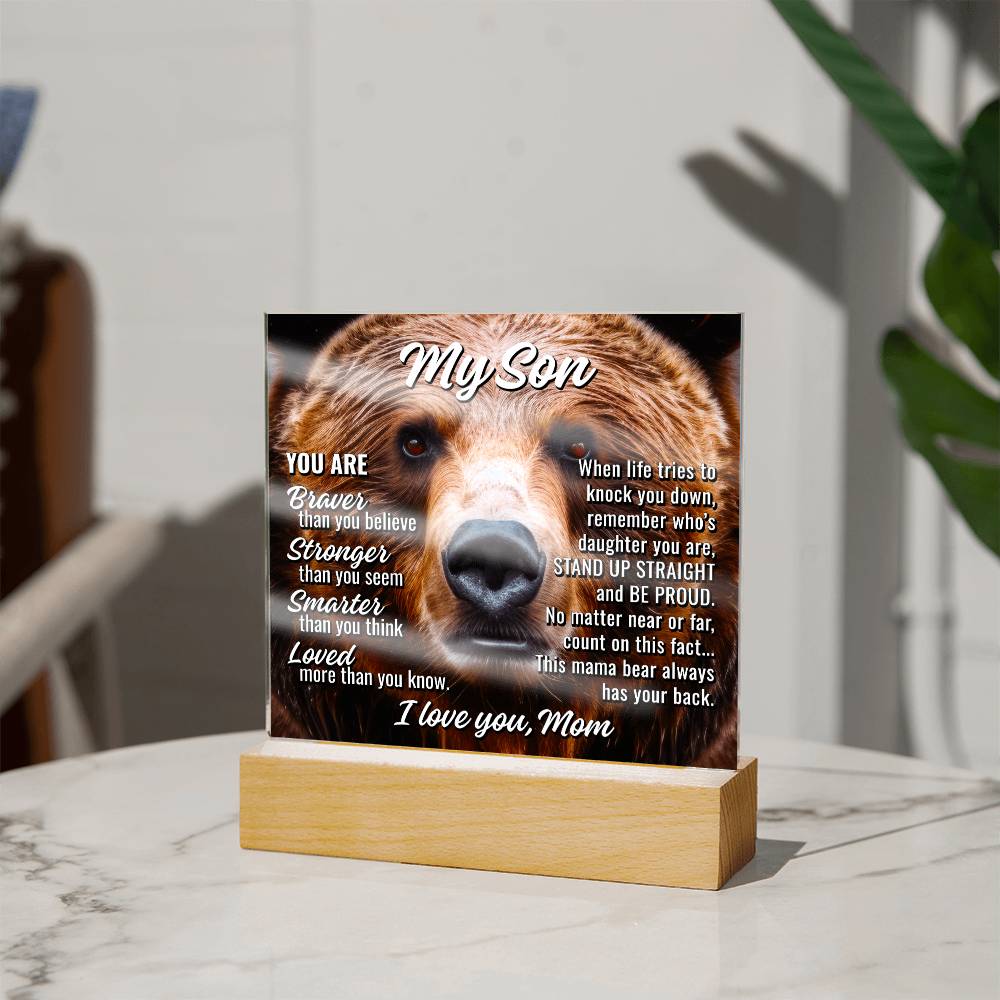 My Son From Mom "This mama bear..." Acrylic Plaque