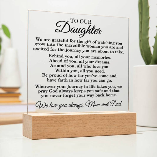 To Daughter "Grateful for the gift..." Acrylic Plaque