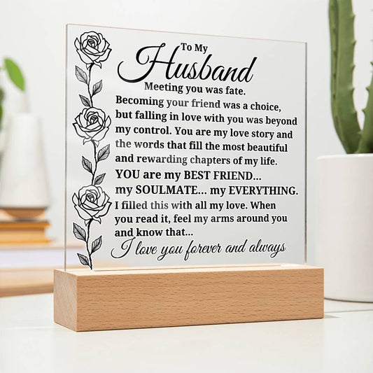 To My Husband "Meeting you was..." Acrylic Plaque