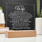 To My Wife "Meeting you was..." Acrylic Plaque With Lighted Wooden Base