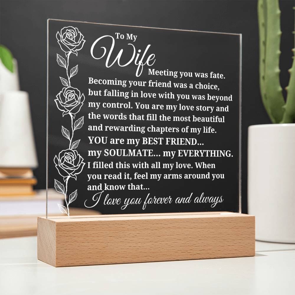 To My Wife "Meeting you was fate..." Acrylic Plaque