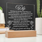 To My Wife "Meeting you was..." Acrylic Plaque With Lighted Base