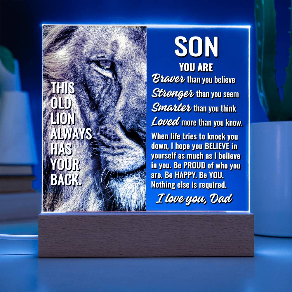 To Son From Dad "This old lion..." Acrylic Plaque