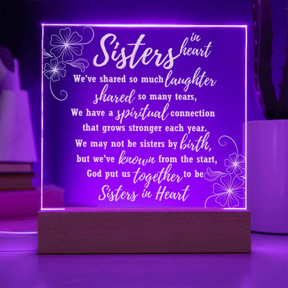 Sisters In Heart Acrylic Plague Gift