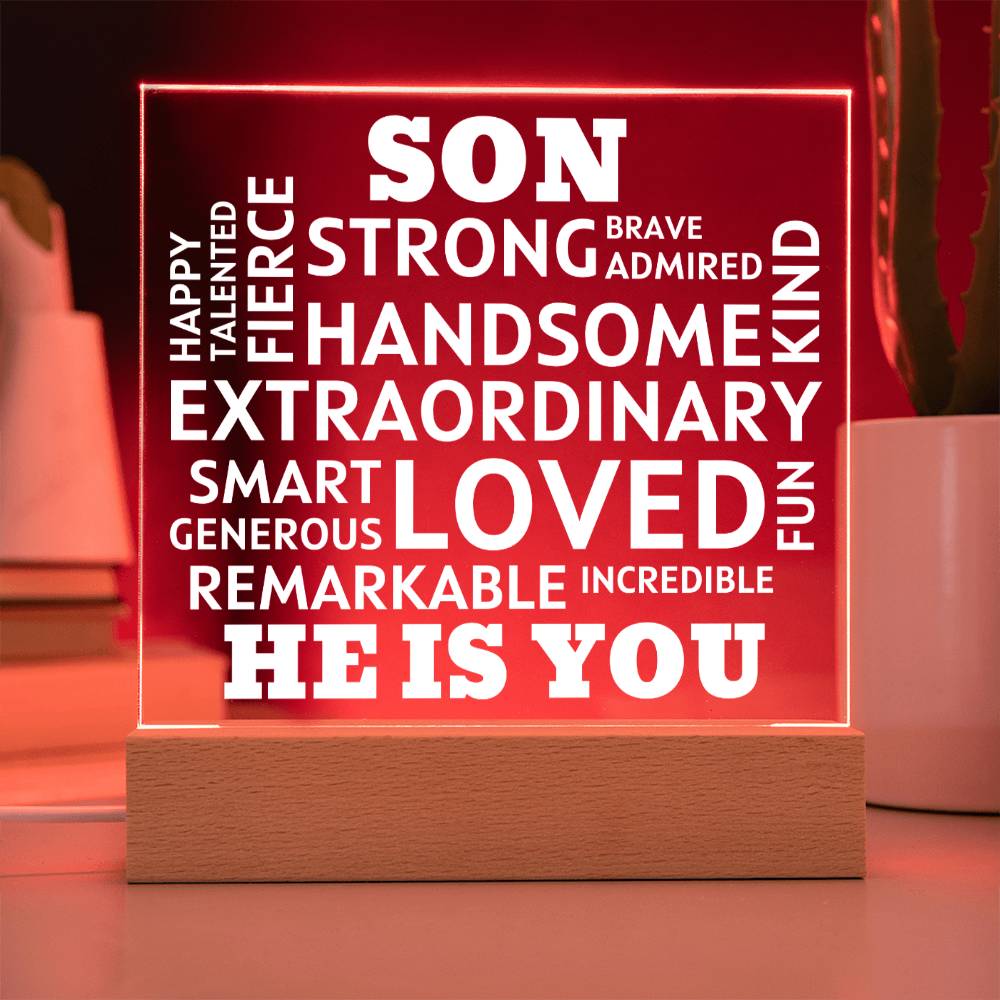 SON "He Is You" Positive Affirmations Acrylic Plaque