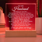 To My Husband "Meeting you was..." Acrylic Plaque With Lighted Wooden Base