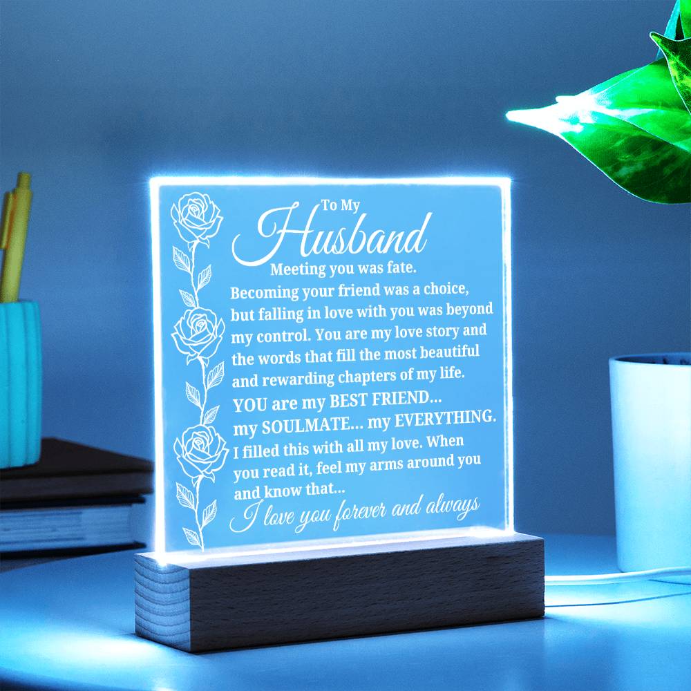 To My Husband "Meeting you was..." Acrylic Plaque
