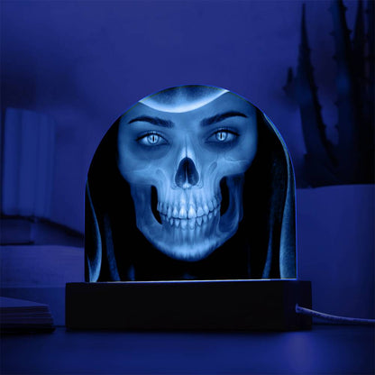Skull Maiden Halloween Acrylic With Lighted Base