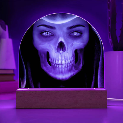 Skull Maiden Halloween Acrylic With Lighted Base