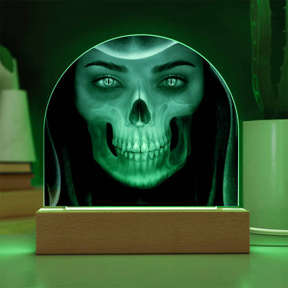 Skull Maiden Halloween Acrylic With Lighted Base