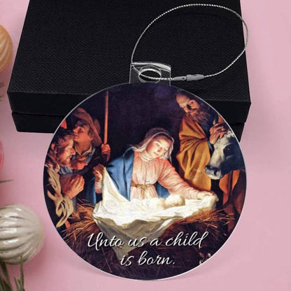 A Child Is Born Acrylic Ornament With Gift Box