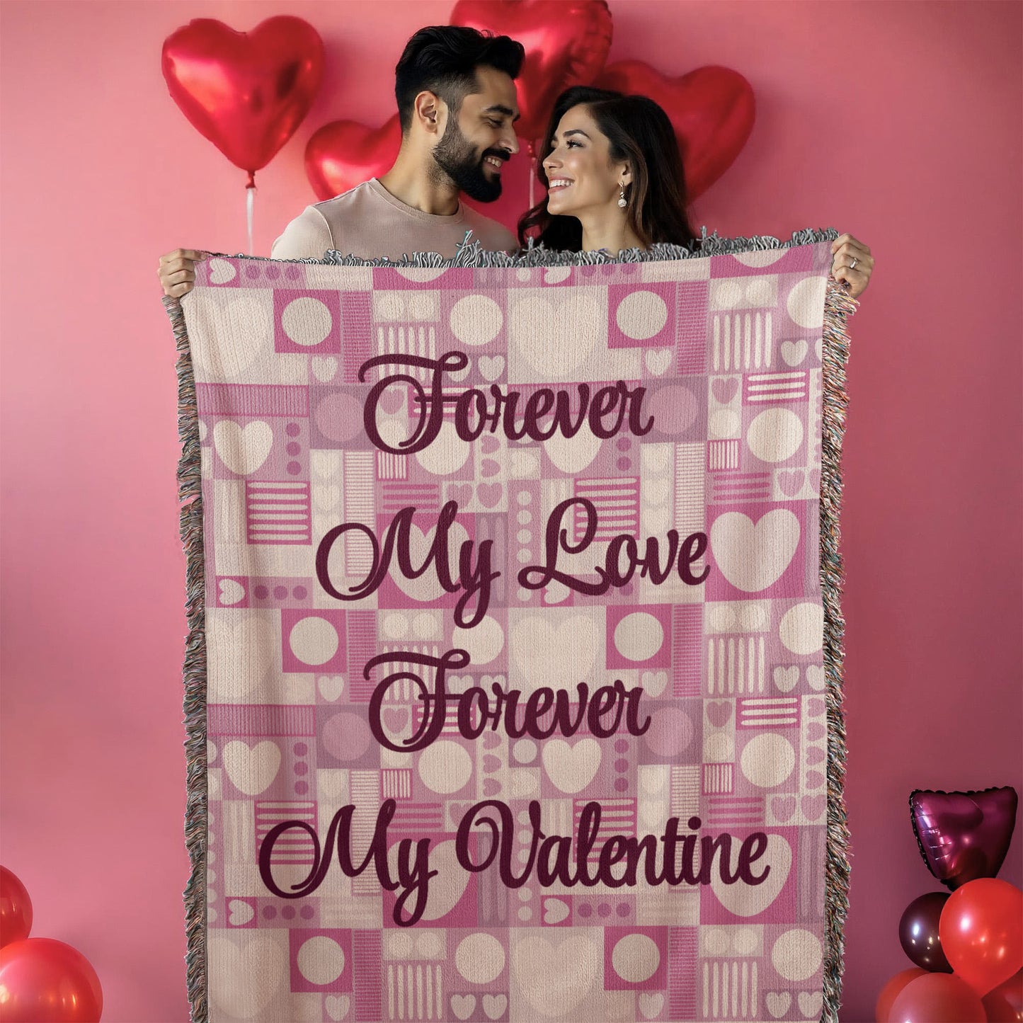 Forever My Valentine  Woven Heirloom Blanket 50" X 60"