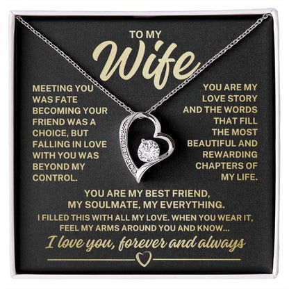 To My Wife "Meeting you was fate..." Forever Love Necklace