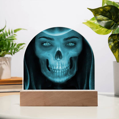 Skull Maiden Halloween Acrylic With Lighted Base