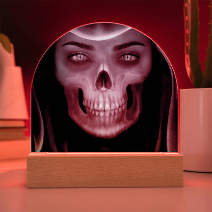 Skull Maiden Halloween Acrylic With Lighted Base