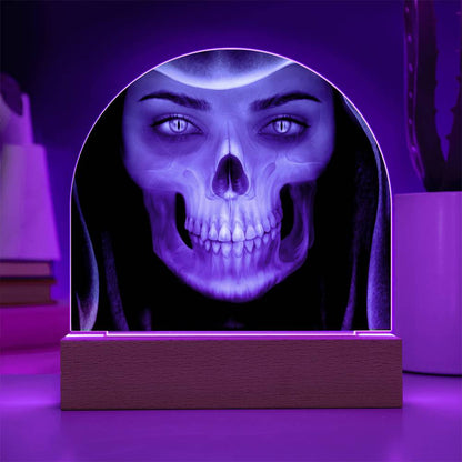 Skull Maiden Halloween Acrylic With Lighted Base