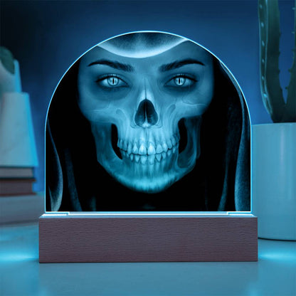 Skull Maiden Halloween Acrylic With Lighted Base