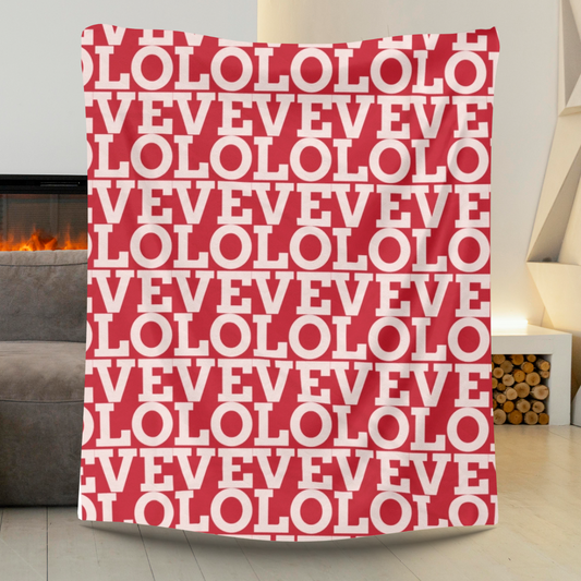 LOVE Velveteen Plush Blanket