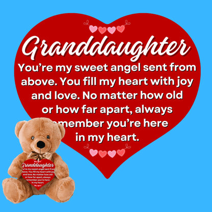 Granddaughter You're My Sweet Little Angel Heart Teddy Bear