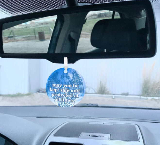 Traveler's Prayer Angel Car Mirror Ornament (Stocking Stuffer, Freinds, Office Gifts Bulk Discounts)