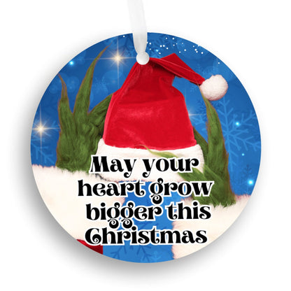 May Your Heart Grow Bigger Christmas Tree Ornament (Stocking stuffer, Friends Gift, Co-Worker Gift Bulk Savings)