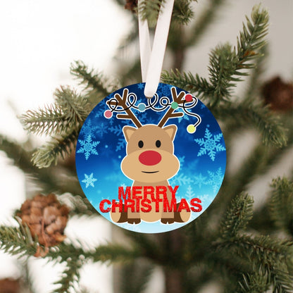 Reindeer Merry Christmas Tree Ornament