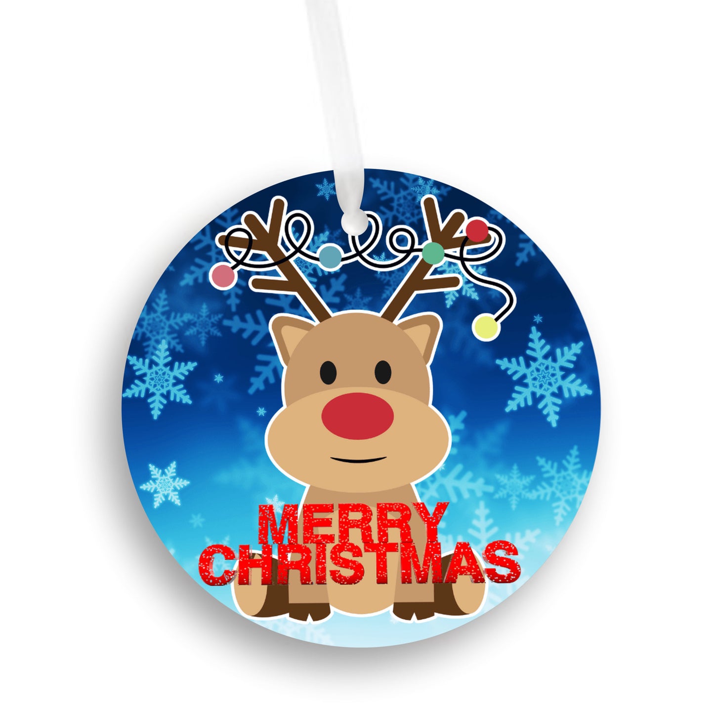 Reindeer Merry Christmas Tree Ornament