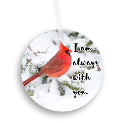 I am always with you. Snowy Cardinal Memorial Christmas Tree Ornament (Bulk Discount)