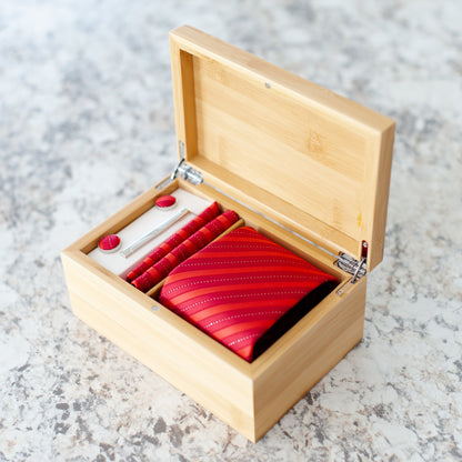 "A Dad Who Wears Ties is a Badass" Engraved Tie Gift Box: Includes Premium Tie, Tie Clip, and Matching Handkerchief