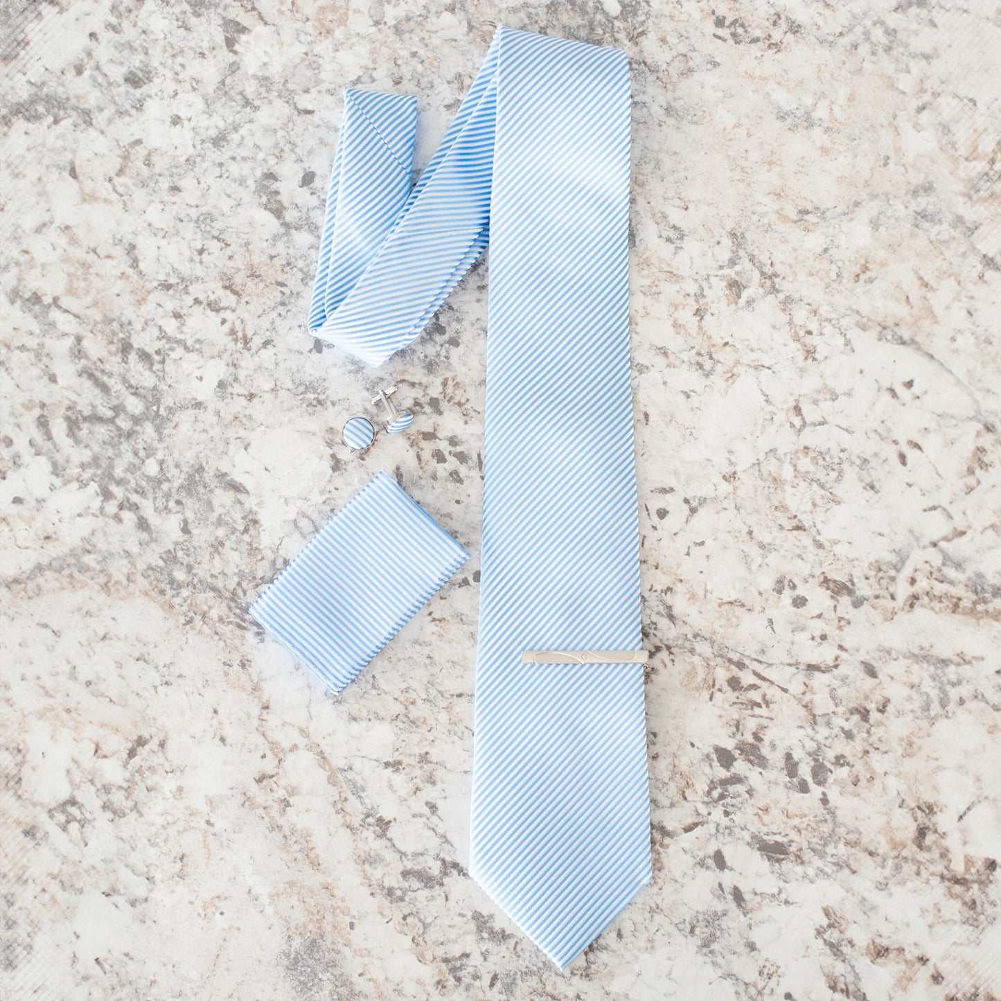 "A Dad Who Loves God is My Hero" Engraved Tie Gift Box: Includes Premium Tie, Tie Clip, and Matching Handkerchief