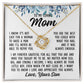 To Mom From Son "I know it's not easy..." Love Knot Necklace