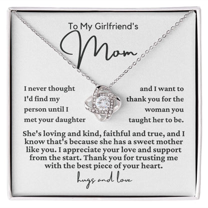 To Girlfriend's Mom "I never thought..." Love Knot Necklace