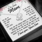 To Mom From Son "You are my first...." Love Knot Necklace
