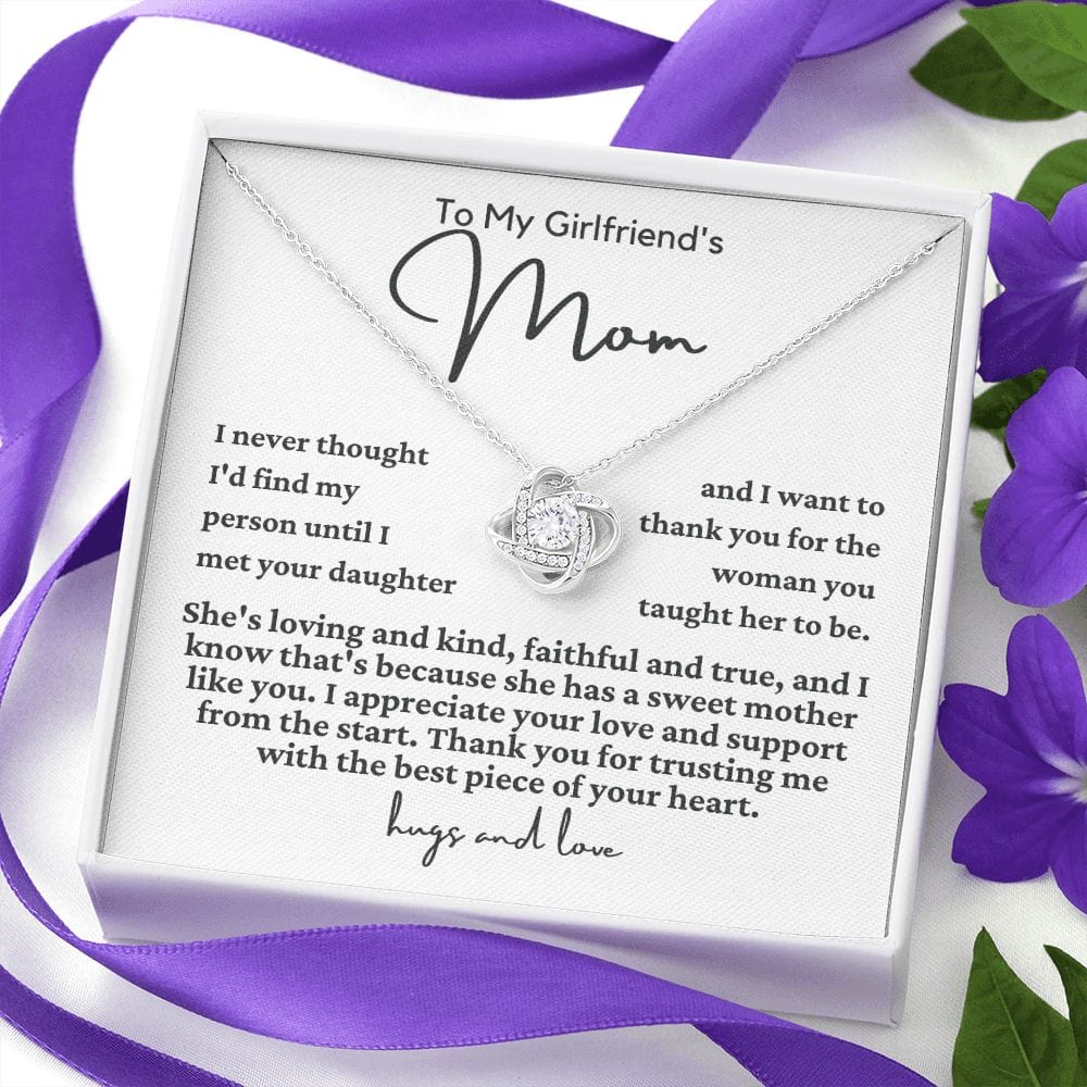 To Girlfriend's Mom "I never thought..." Love Knot Necklace