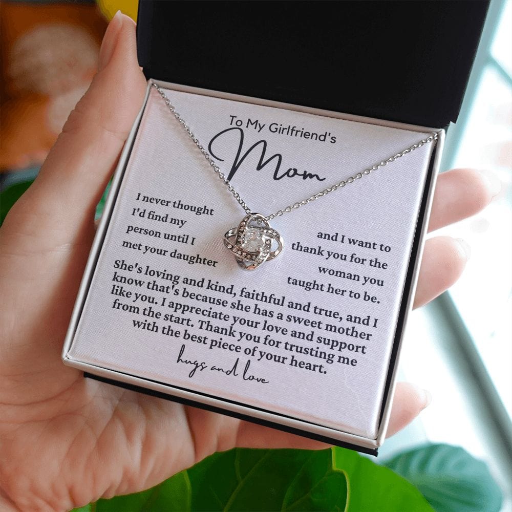 To Girlfriend's Mom "I never thought..." Love Knot Necklace