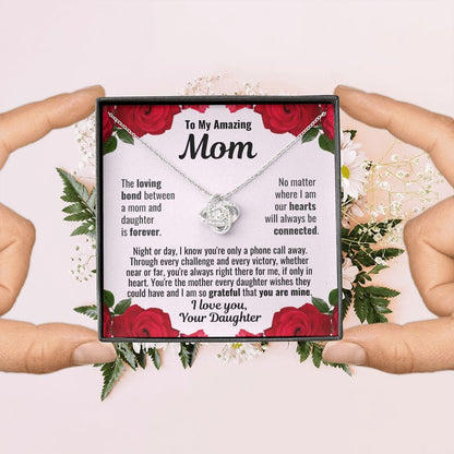 To Mom From Daughter "The loving bond..." Love Knot Necklace