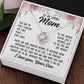 To Mom From Son "You are my first...." Love Knot Necklace