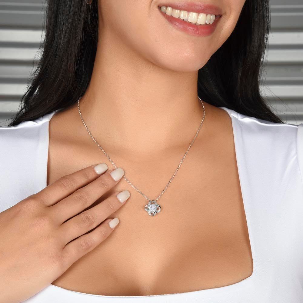 To Mom From Daughter "You held my hand..." Love Knot Necklace
