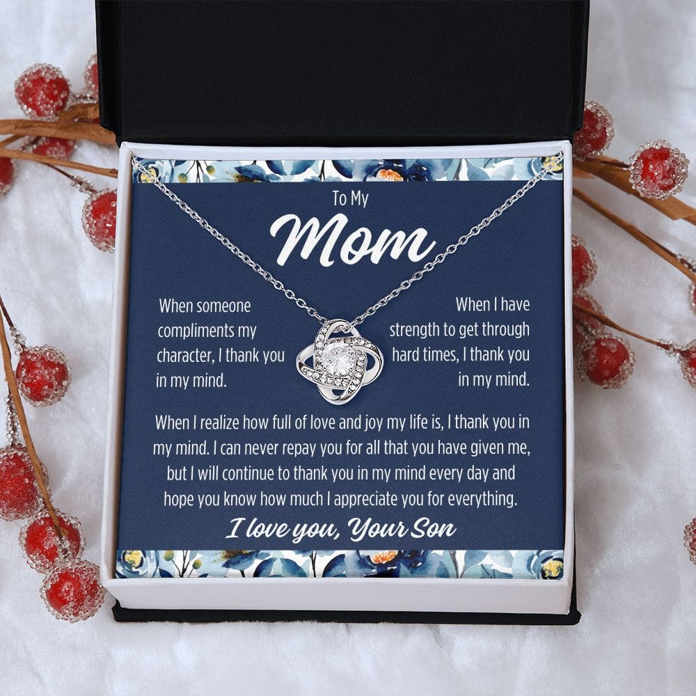 To Mom From Son "When someone..." Love Knot Necklace