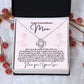 To Mom from Son "All I am is because..." Love Knot Necklace