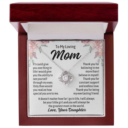 To Mom From Daughter "If I could give you..." Love Knot Necklace