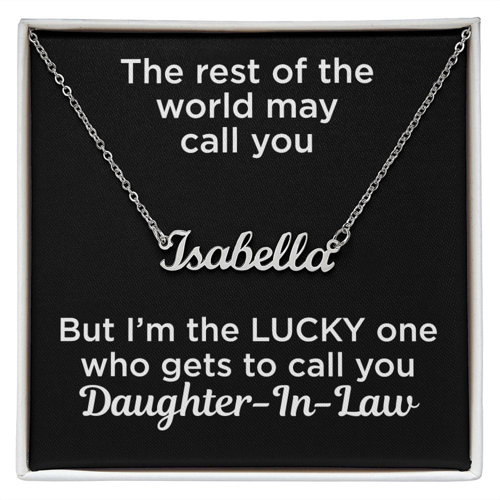 Gift to Daughter In Law Custom Name Necklace