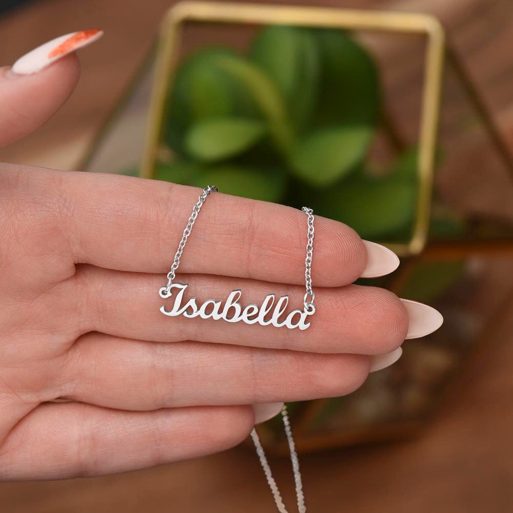 Gift to Wife Custom Name Necklace Polished Stainless Steel