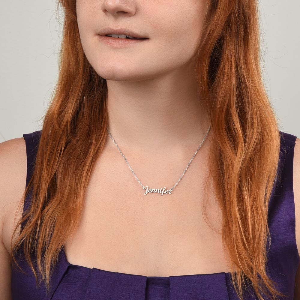 Gift to Mom Custom Name Necklace Polished Stainless Steel