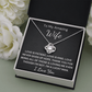 Gift to Wife - Love Never Gives Up... Love Knot 14K White Gold Over Stainless Steel Necklace