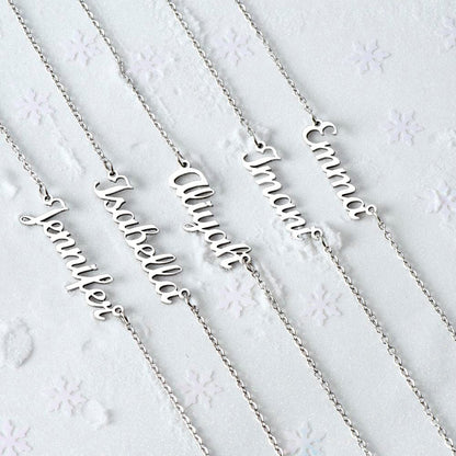 Gift to Mom Custom Name Necklace Polished Stainless Steel