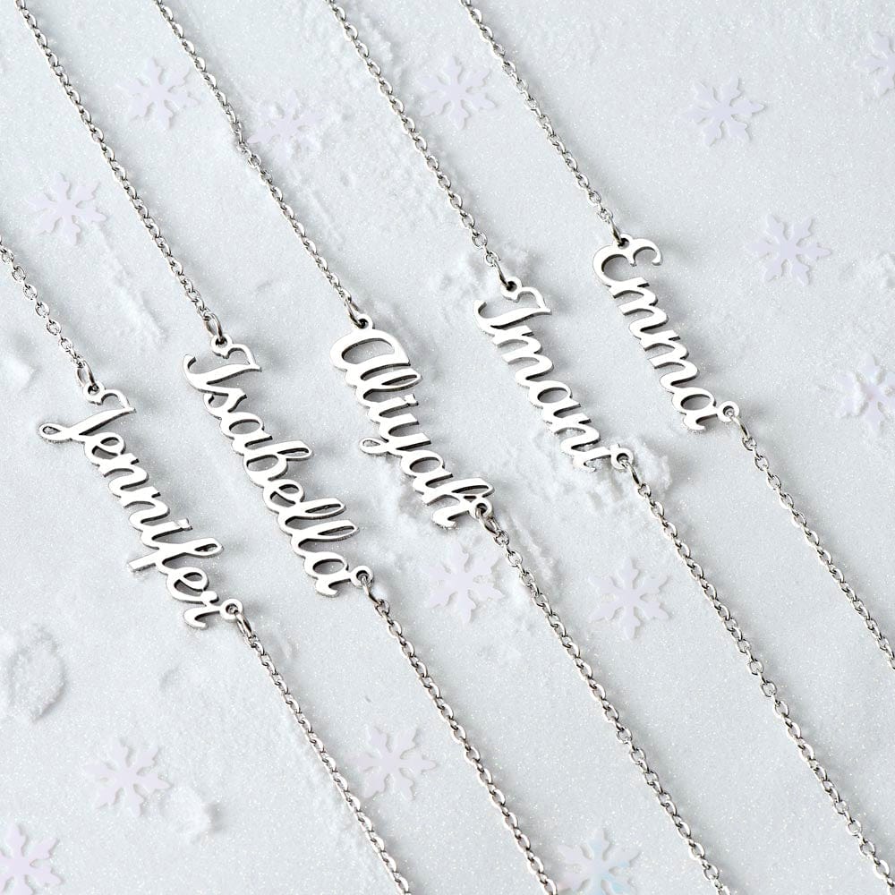 Gift to Wife Custom Name Necklace Polished Stainless Steel